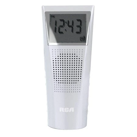 Brc10 Splash Proof Bathroom Clock Radio - White