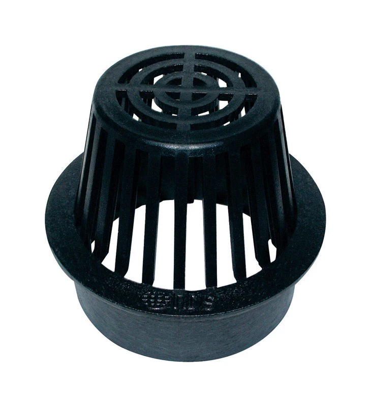 6 Inch Black Round Polyolefin Atrium Grate For Drainage And Water Management