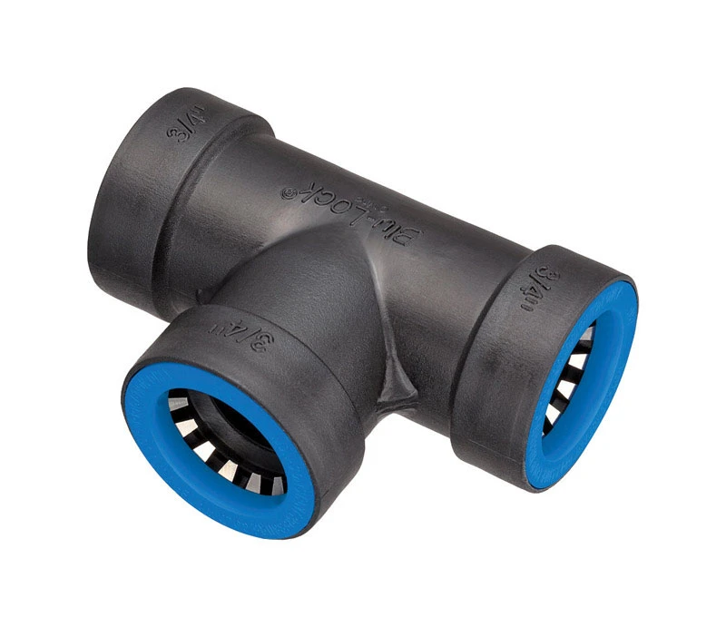 Blu-lock 3/4 In. Push Tee Connector For Flexible Pipe Irrigation