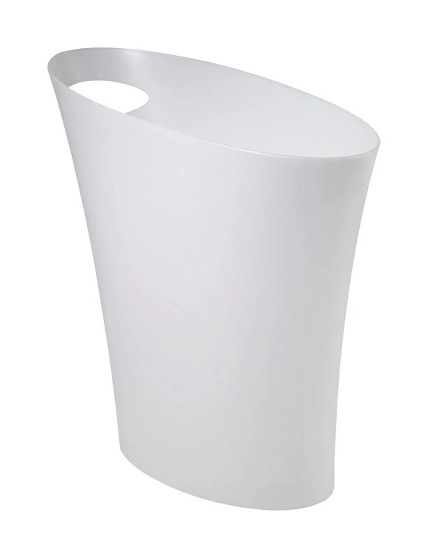 Skinny 2 Gallon White Plastic Modern Wastebasket - Model 082610-661
