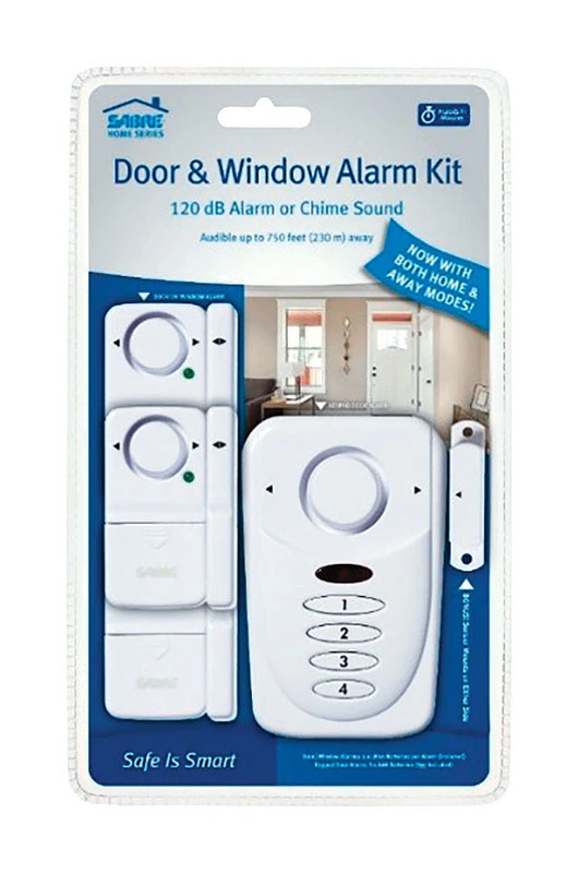 White Plastic Door And Window Alarm Kit With 120 Db Siren And 4 Sensors