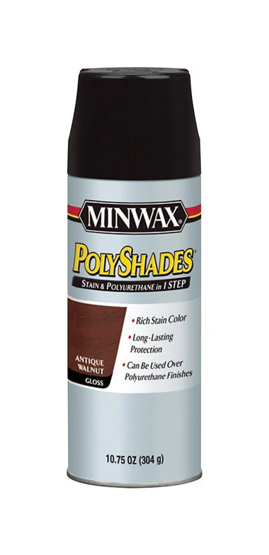 Polyshades Gloss Antique Walnut Stain & Polyurethane Spray 10.75 Oz.