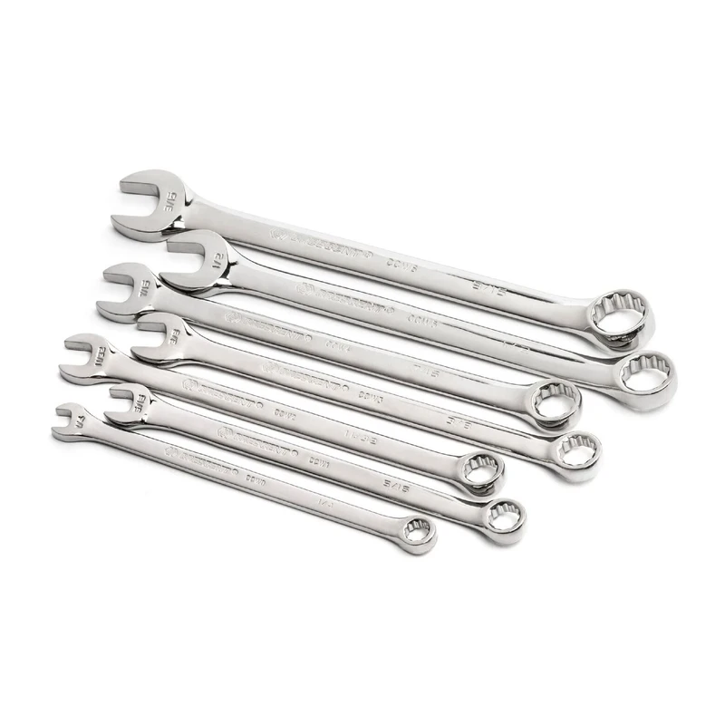 12 Point Sae Combination Wrench Set 7 Piece - Chrome Vanadium Steel