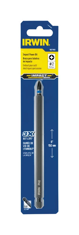Impact Performance Series Phillips #2 X 6 In. L Power Bit Steel 1 Pc