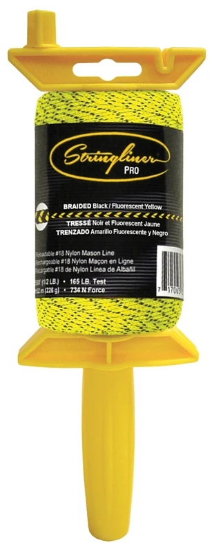 25494 500 Feet Braided Mason Line Reel, Yellow And Black