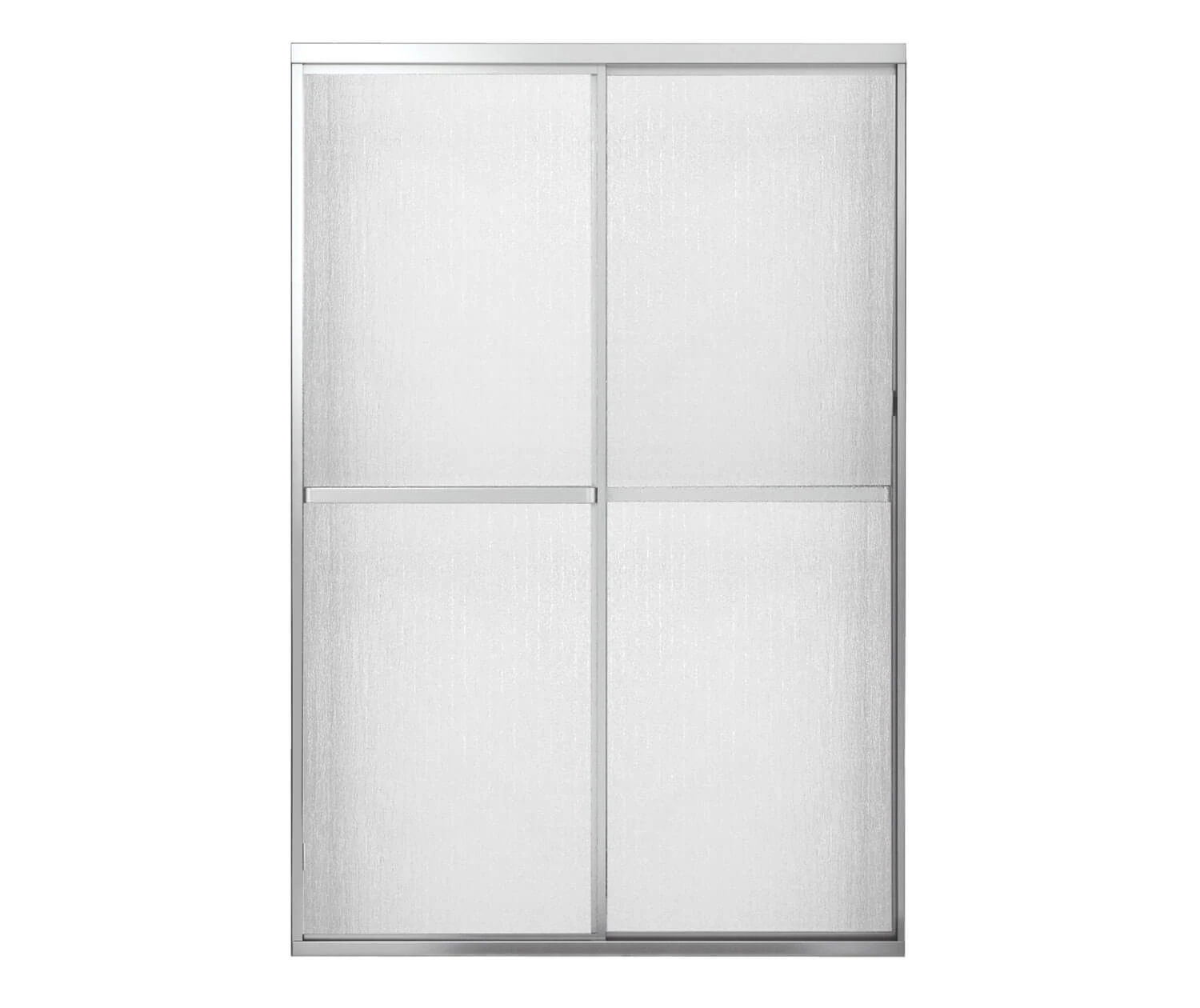 Polar Sliding Shower Door, 42-47.5 X 68 In., Chrome Raindrop Glass