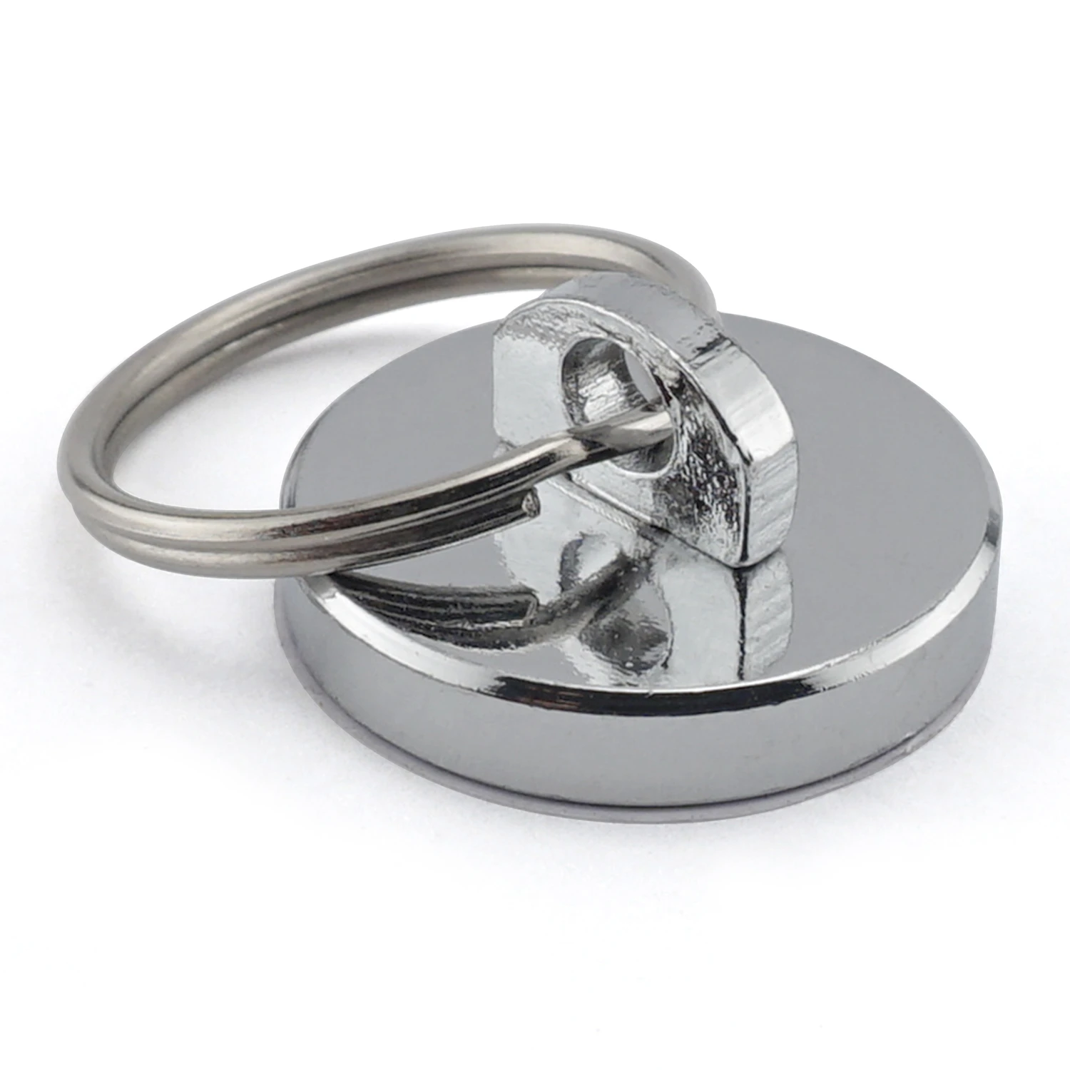 1-1/8 In. L X 0.25 In. W Silver Neodymium Round Magnet With Ring 35 Lb. Pull
