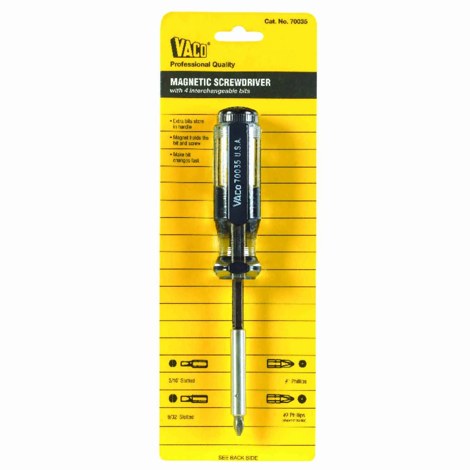 5-piece Multi-bit Magnetic Screwdriver Set With Interchangeable Bits