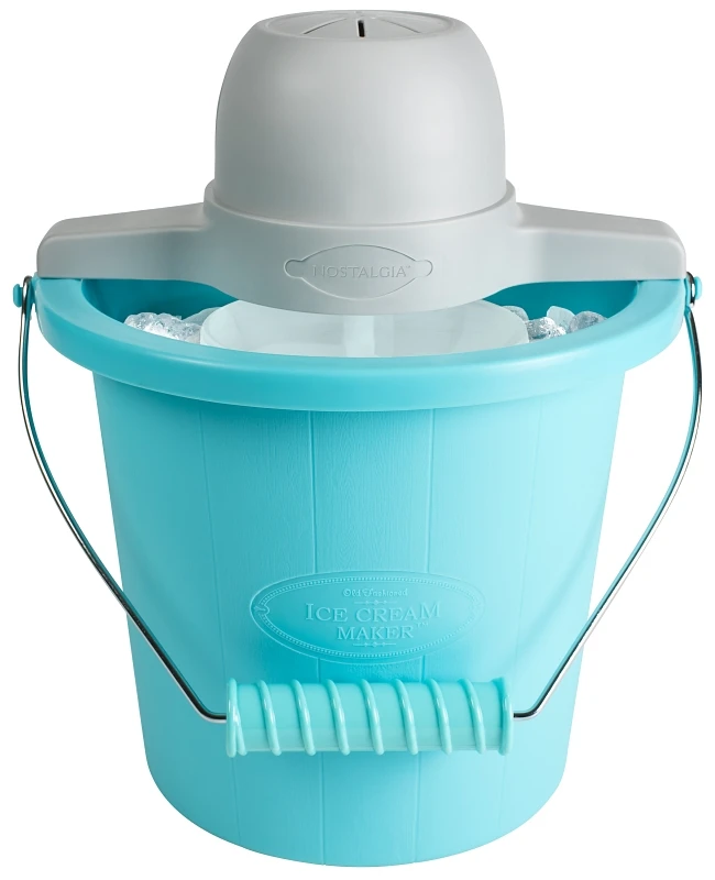 Electric Ice Cream Maker 4 Quart Blue Plastic Housing Model Icmp4bl