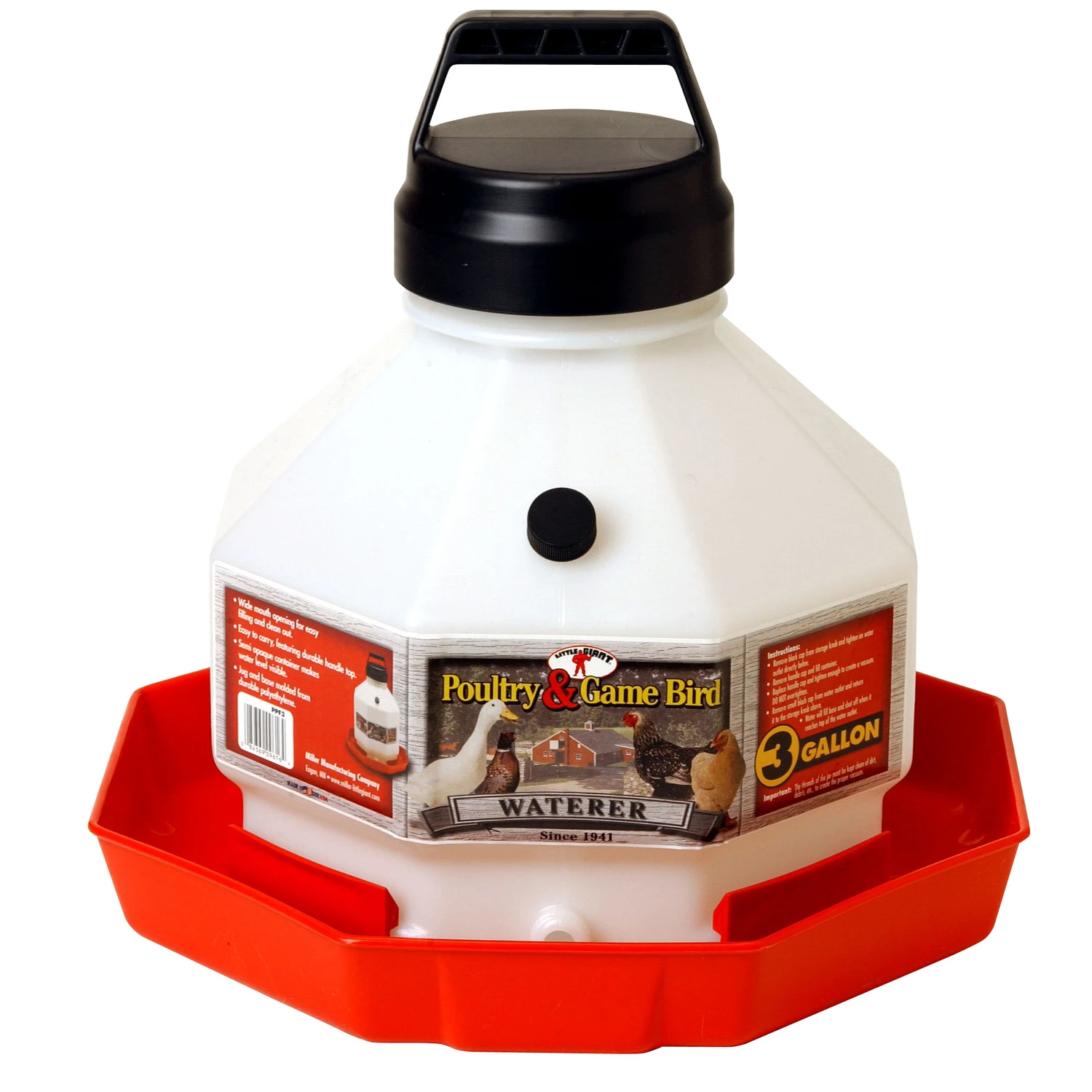 3 Gallon Plastic Nesting Base Automatic Poultry Waterer Ppf3