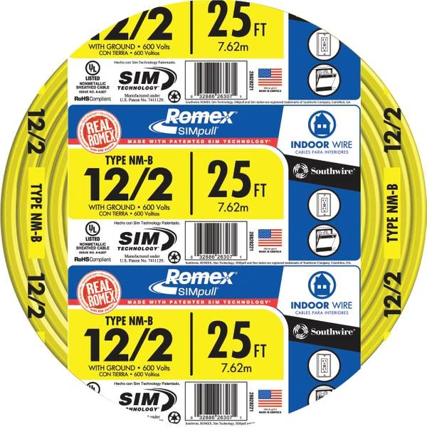 25' W/G 12/2 Nmb Cable