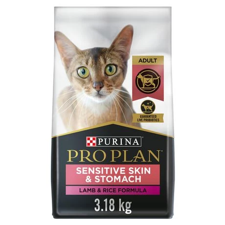 Purina Pro Plan Sensitive Skin & Stomach, Lamb & Rice Formula Dry Cat Food, 7 lbs.