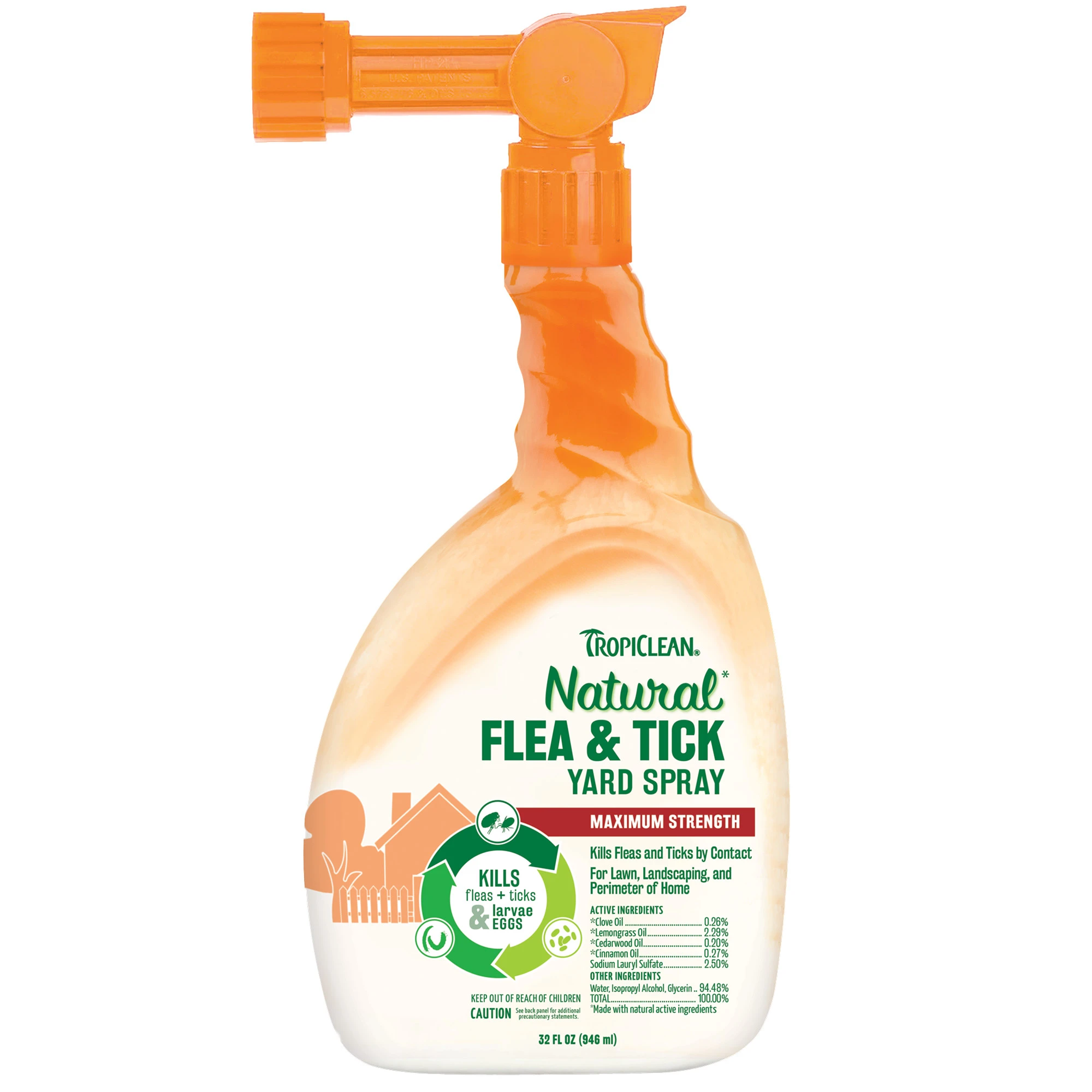 Natural Flea & Tick Yard Spray, 32 Fluid Ounces, Model 90032003