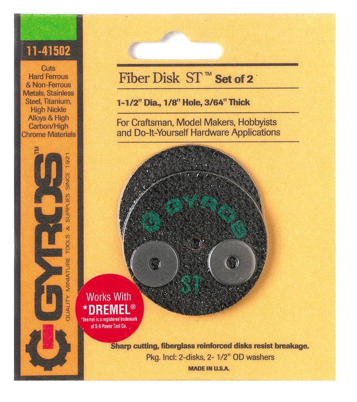 Fiber Disk St 1-1/2 In. Diameter X 1/8 In. Fiberglass Cutting Disc Set Of 2