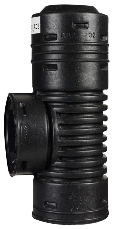 Advanced Drainage Systems Schedule 40 4 in. 4 in. D Polyethylene 12 in. Blind Tee 8 pk