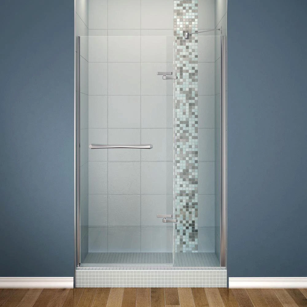 Reveal 44-in To 48-in W Frameless Pivot Shower Door With Chrome Finish