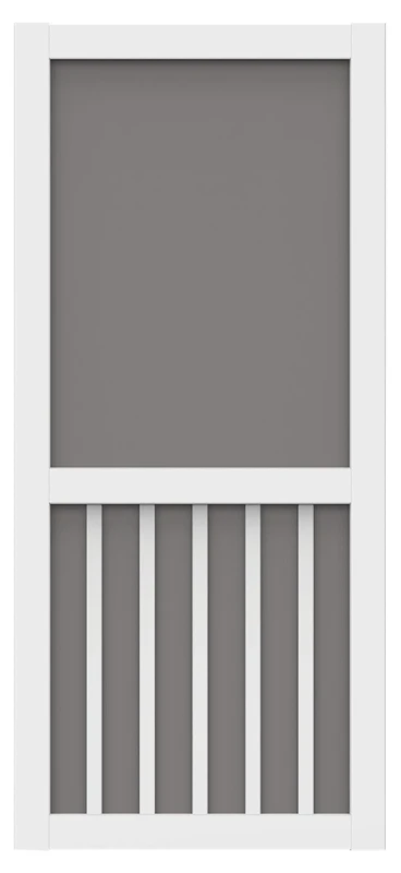 5-bar 32 In. W X 80 In. H X 1 In. Thick White Vinyl Screen Door With Hardware