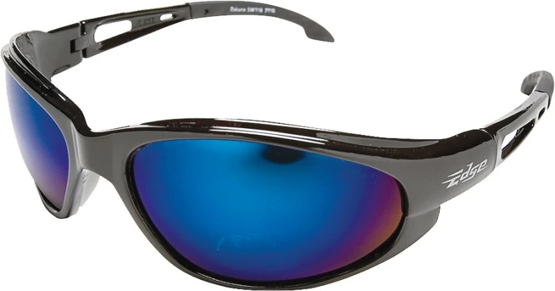 Edge Eyewear Dakura Safety Glasses Blue Mirror Lens Black Frame 1 pk