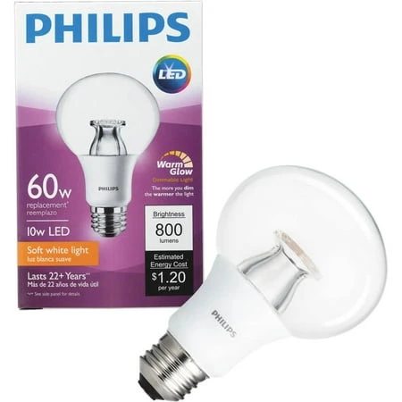 10w G25 Dimmable Led Bulb, Soft White 2700k, Medium Base