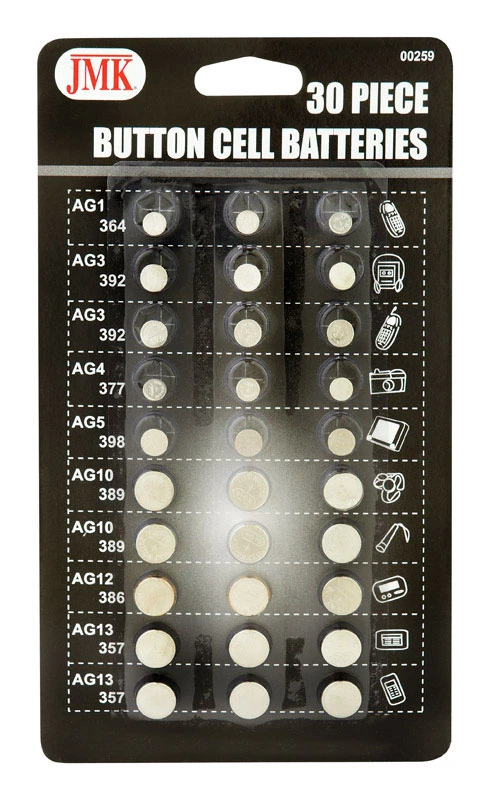 Iit 00259 Alkaline Button Cell Batteries Assorted, 30-piece Pack