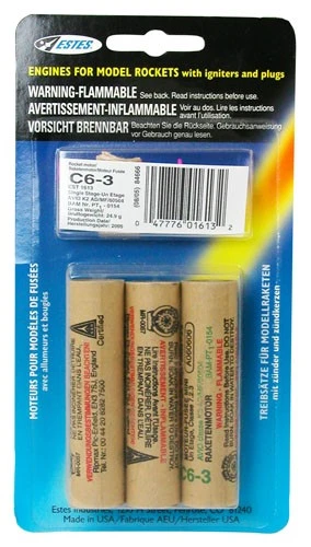 C6-3 Standard Rocket Engine Pack - 3 Engines, 4 Starters, 4 Starter Plugs