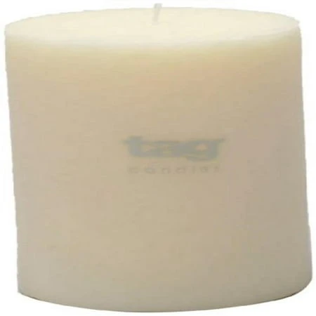 Ivory Pillar Candle with Cotton Wick, 4 Inch by 6 Inch, 130 Hour Burn Time