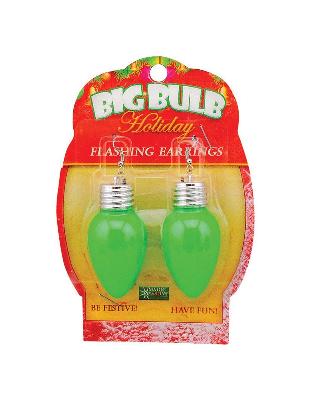 Magic Seasons Christmas Big Bulb Flashing Earrings Plastic 1 pk