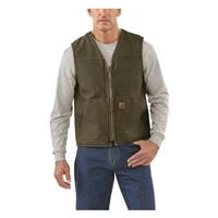 Men's Rugged Sherpa-lined Vest - Large Regular - Gravel Color