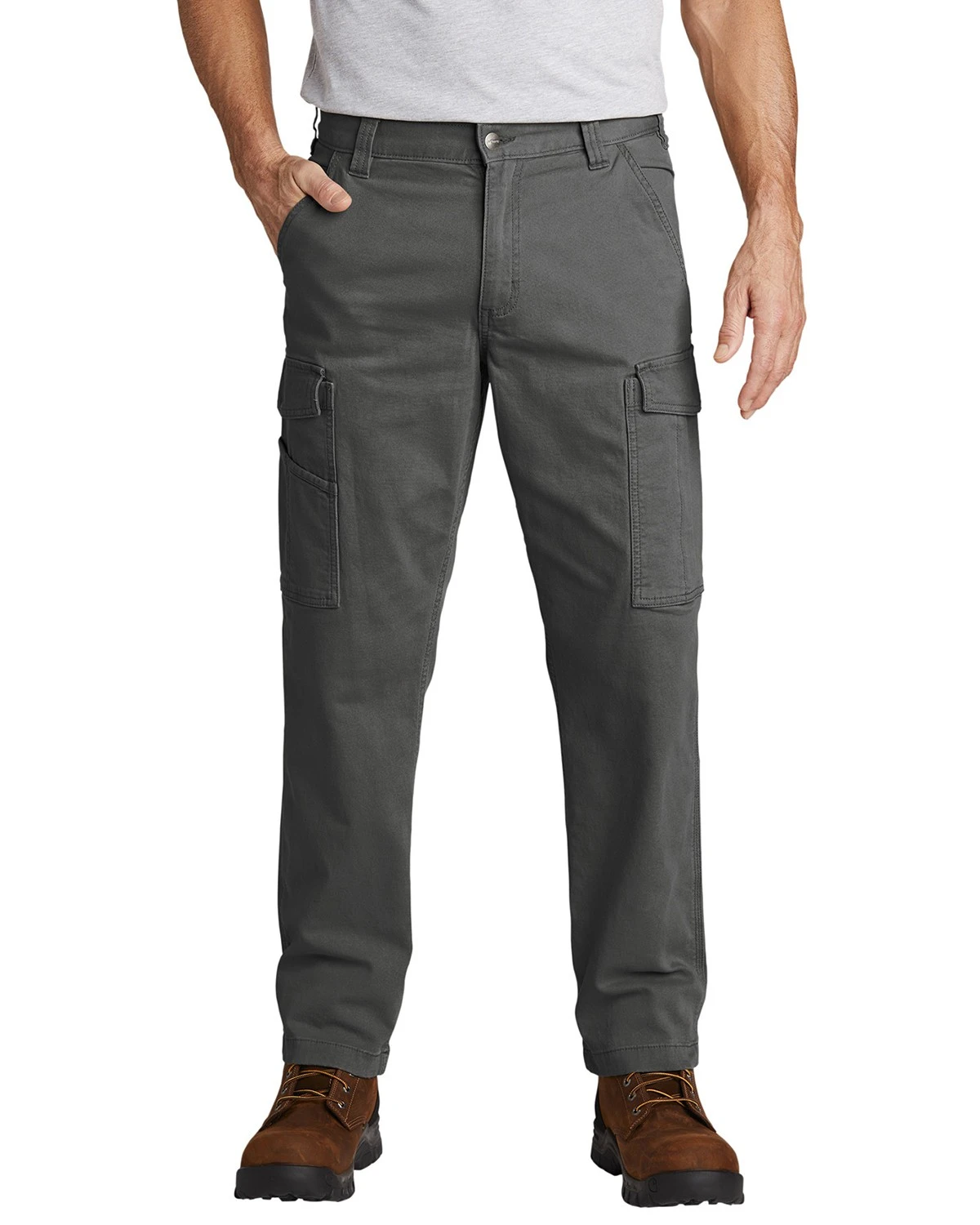 Men's Rugged Flex Relaxed Fit Canvas Cargo Work Pant - W34 - Shadow
