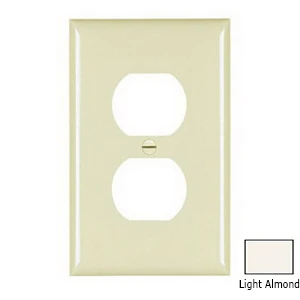 Pass & Seymour Duplex Outlet Opening Nylon Wall Plate, One Gang, Almond