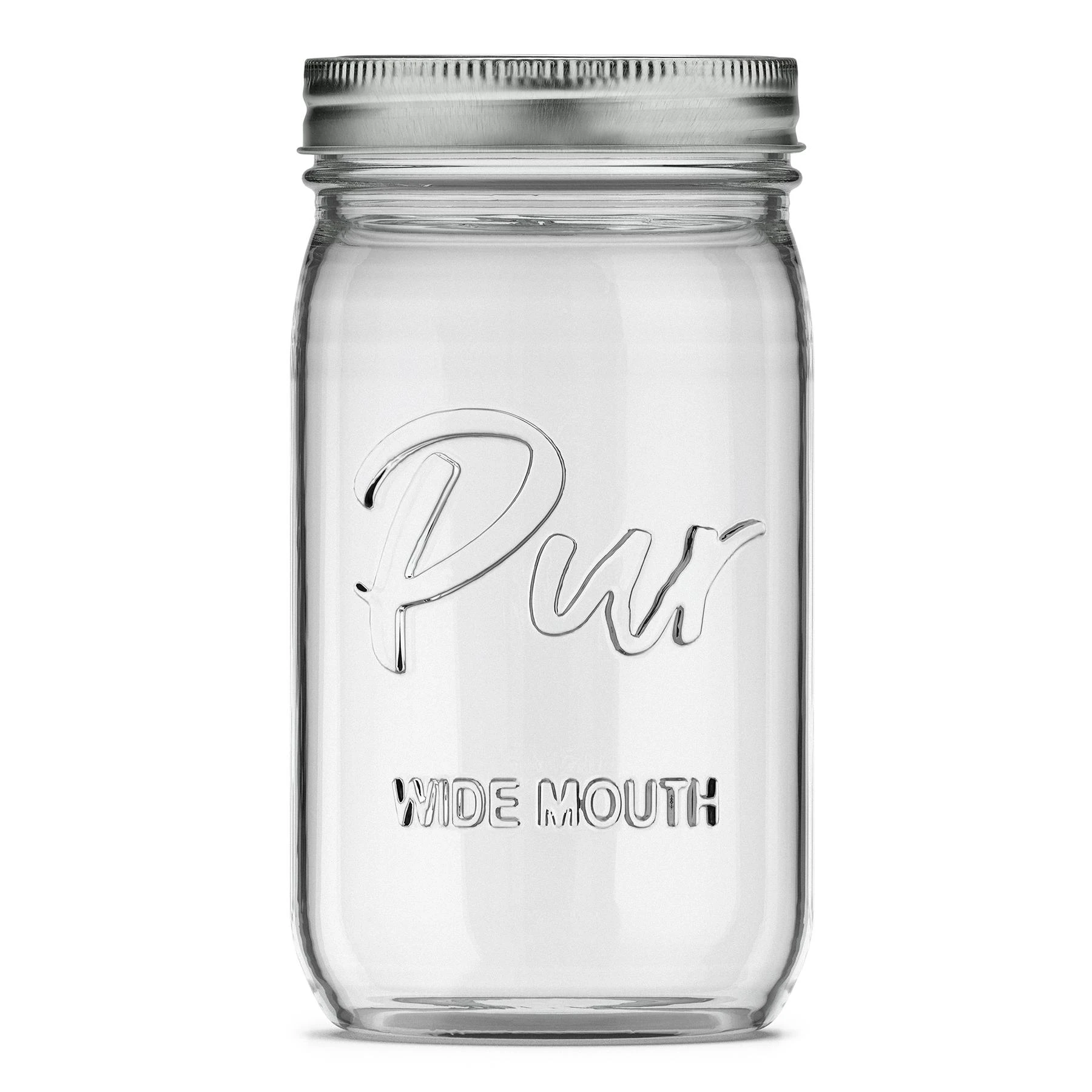 Pur Mason Wide Mouth Mason Jar 32 Oz, 12 Pk, Glass/metal, Model 64010