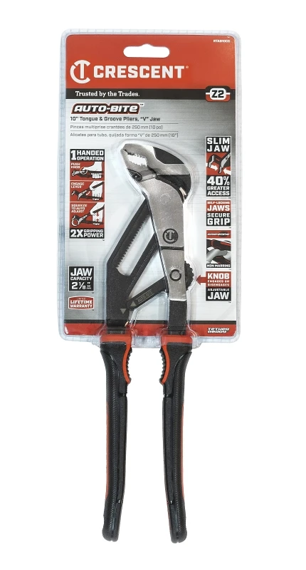 Z2 Auto-Bite Dual Material 10 Inch Tongue and Groove Pliers