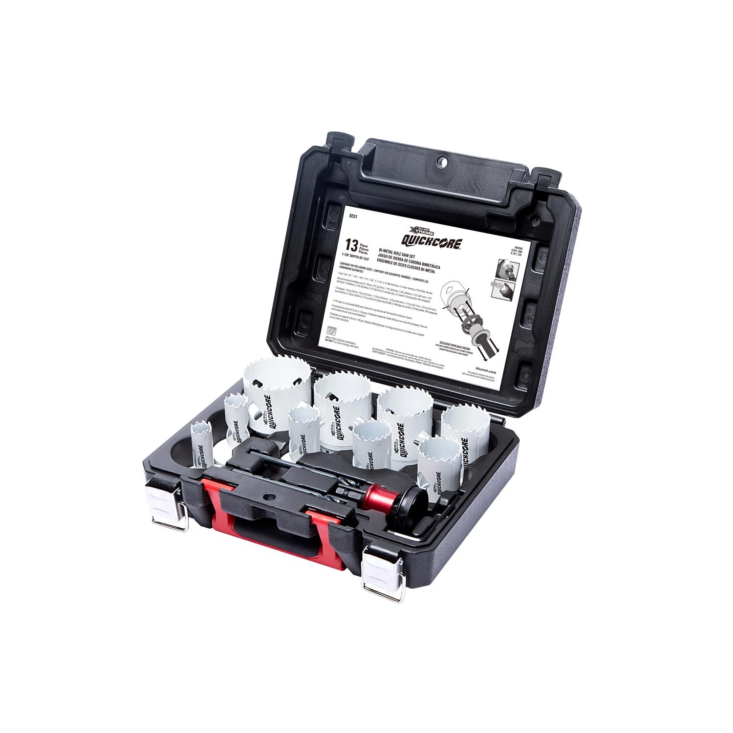 Quickcore Bi-metal Hole Saw Set 13 Piece With Quick-change Arbor