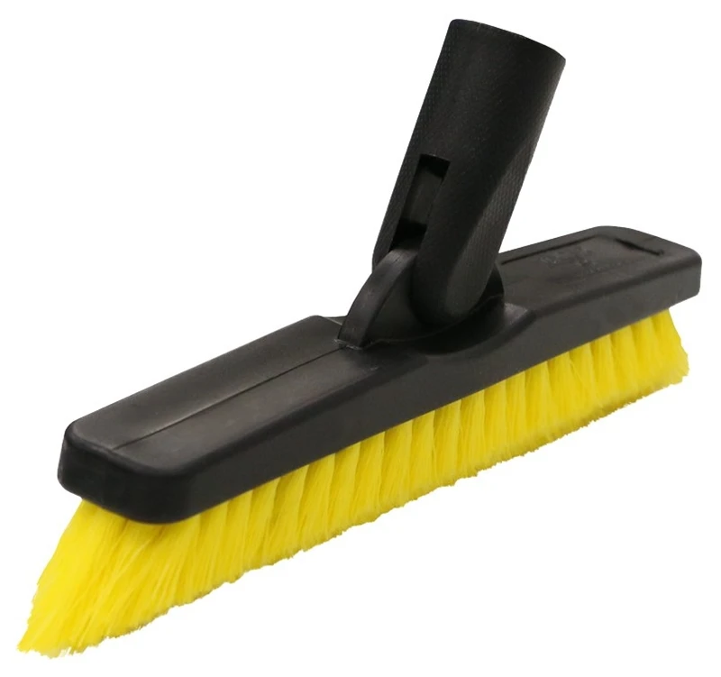 Unger 977200 Grout And Corner Swivel Scrub Brush With Yellow Bristles And Black Handle
