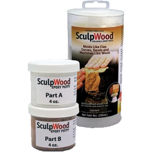 System Three 1600K10 Sculpwood Two Part Epoxy Putty 4 oz. Resin & 4 oz. Kit - 8 oz.