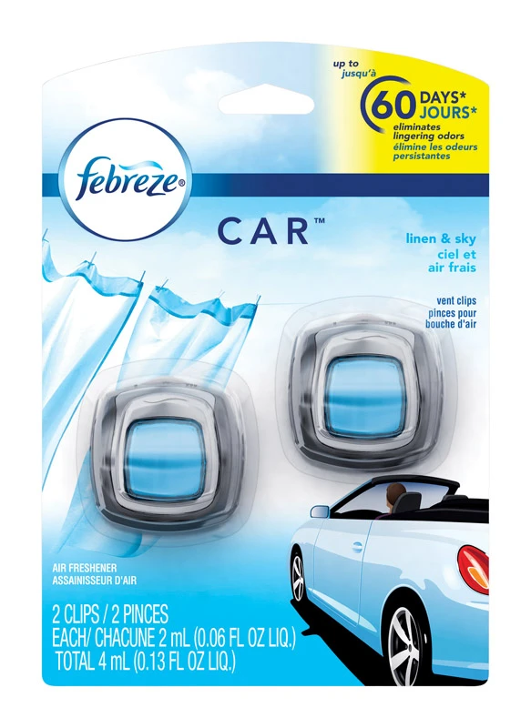 Car Vent Deodorizer Clip, Linen & Sky Scent, 2-Ct.