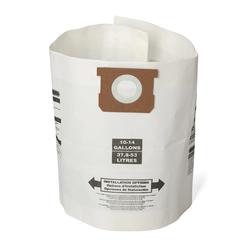 2 In. L X 10 In. W Wet/dry Vac Filter Bag 10-14 Gallon 3 Pack