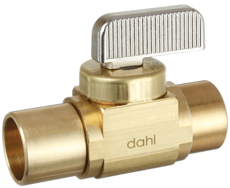 9309717 0.5 In. Sweat Straight Brass Valve - Mini-ball Valve