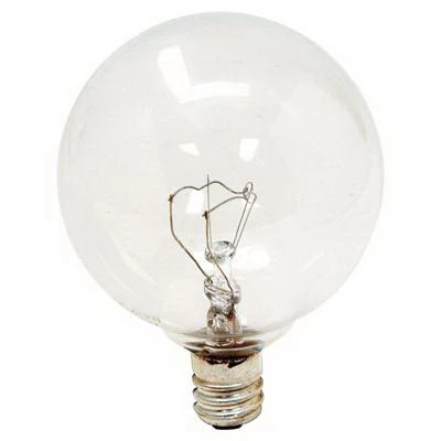 GE Lamps 40GC-CD2-120 Decorative Globe G16.5 Incandescent Lamp 40 Watt  120 Volt  2500K  Candelabra Screw E12 Base  1500 Hour Life  Clear