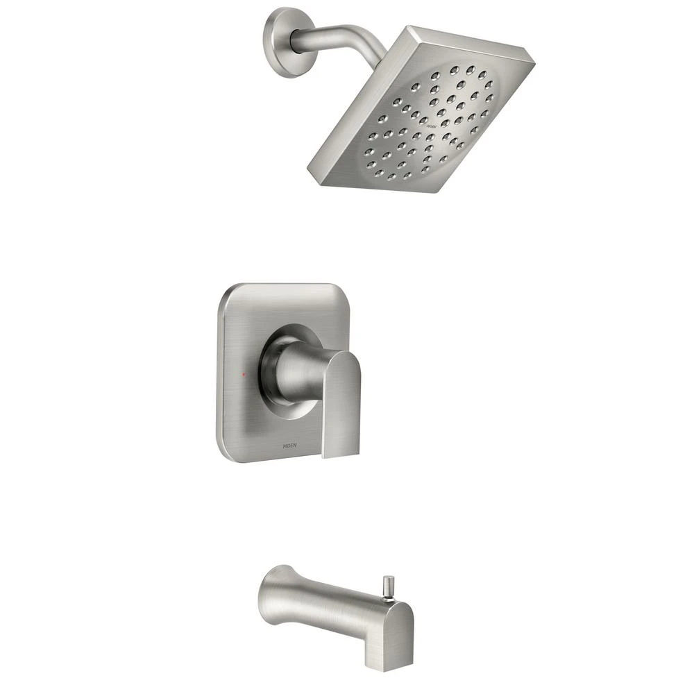 Genta Single-handle 1-spray Tub And Shower Faucet In Spot Resist Brushed Nickel With Valve