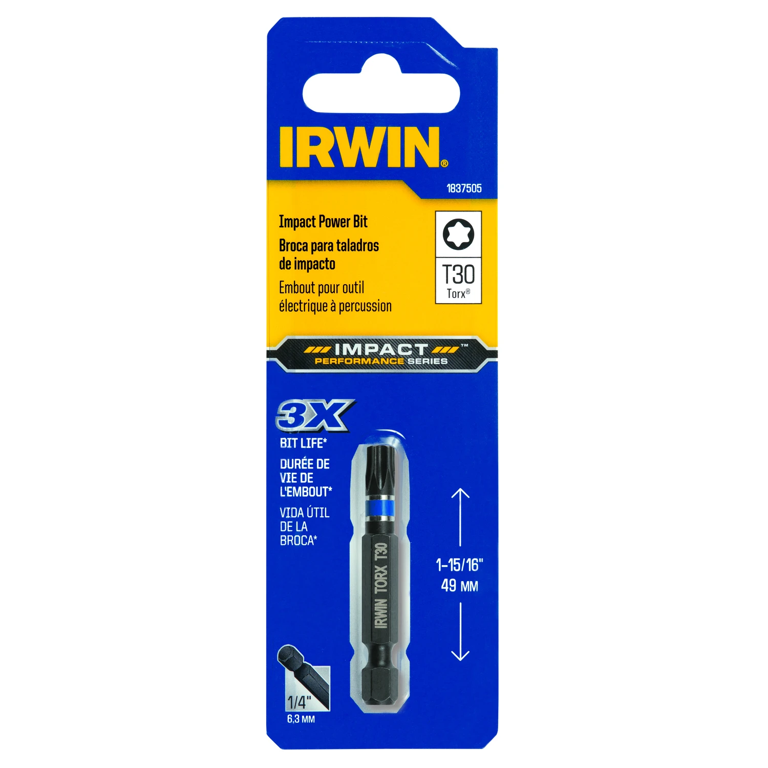 Impact Performance Series Torx T30 X 1-15/16 In. L Power Bit S2 Tool Steel 1 Pk