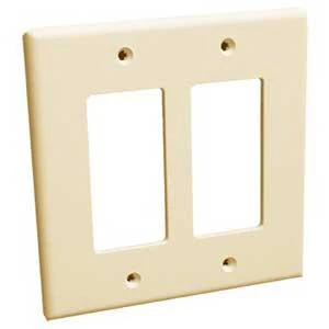 Sm-t-2 Double Toggle Wall Plate, 2 Gang, Smooth, 10 Units