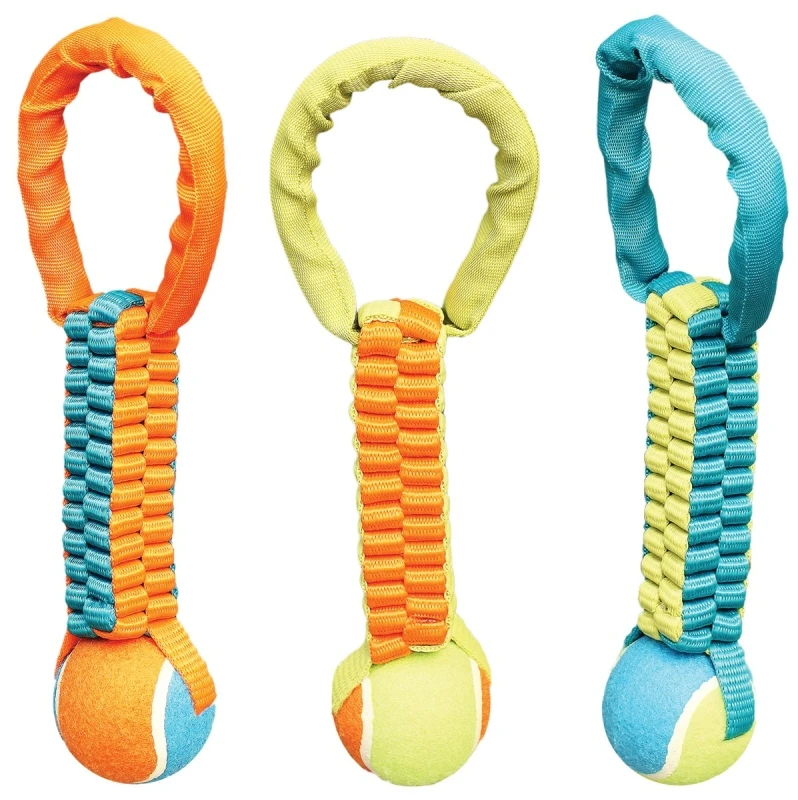 Wb15525 12 In Nylon Tennis Tug Dog Toy - Durable And Fun