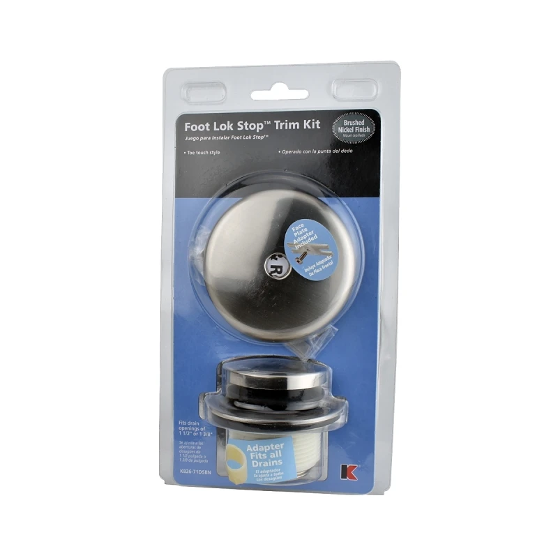 K826-71dsbn Brushed Nickel Foot Lock Drain Trim Kit For Bathtubs