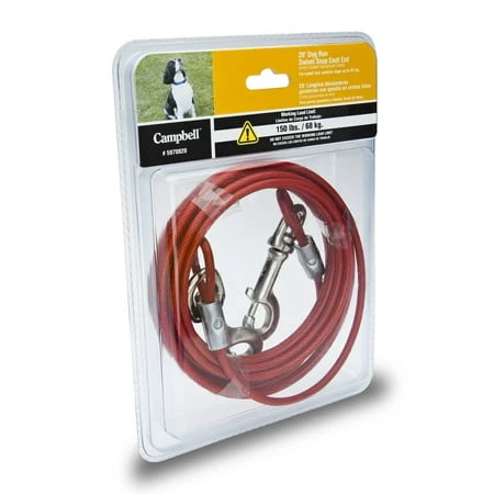 20-ft Weldless Red Vinyl Coated Steel Cable With Swivel Snaps