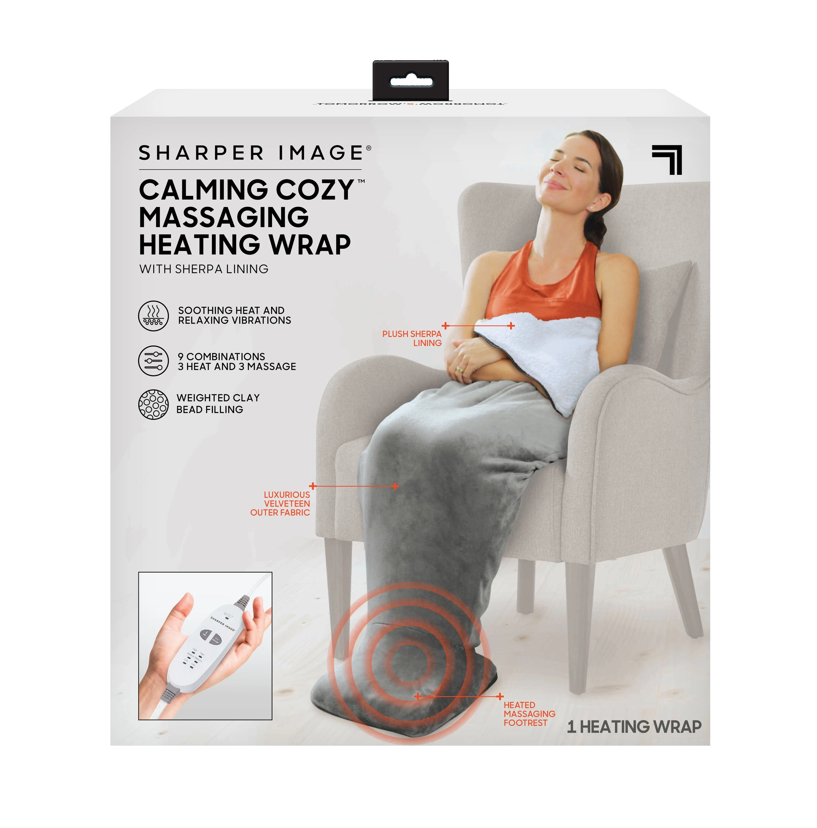 Calming Cozy Therapeutic Massaging Heat Wrap 27 In. X 43 In.