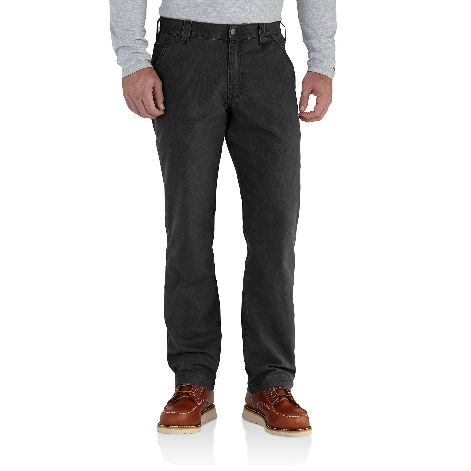 Rugged Flex Relaxed Fit Canvas Work Pant W32 Black