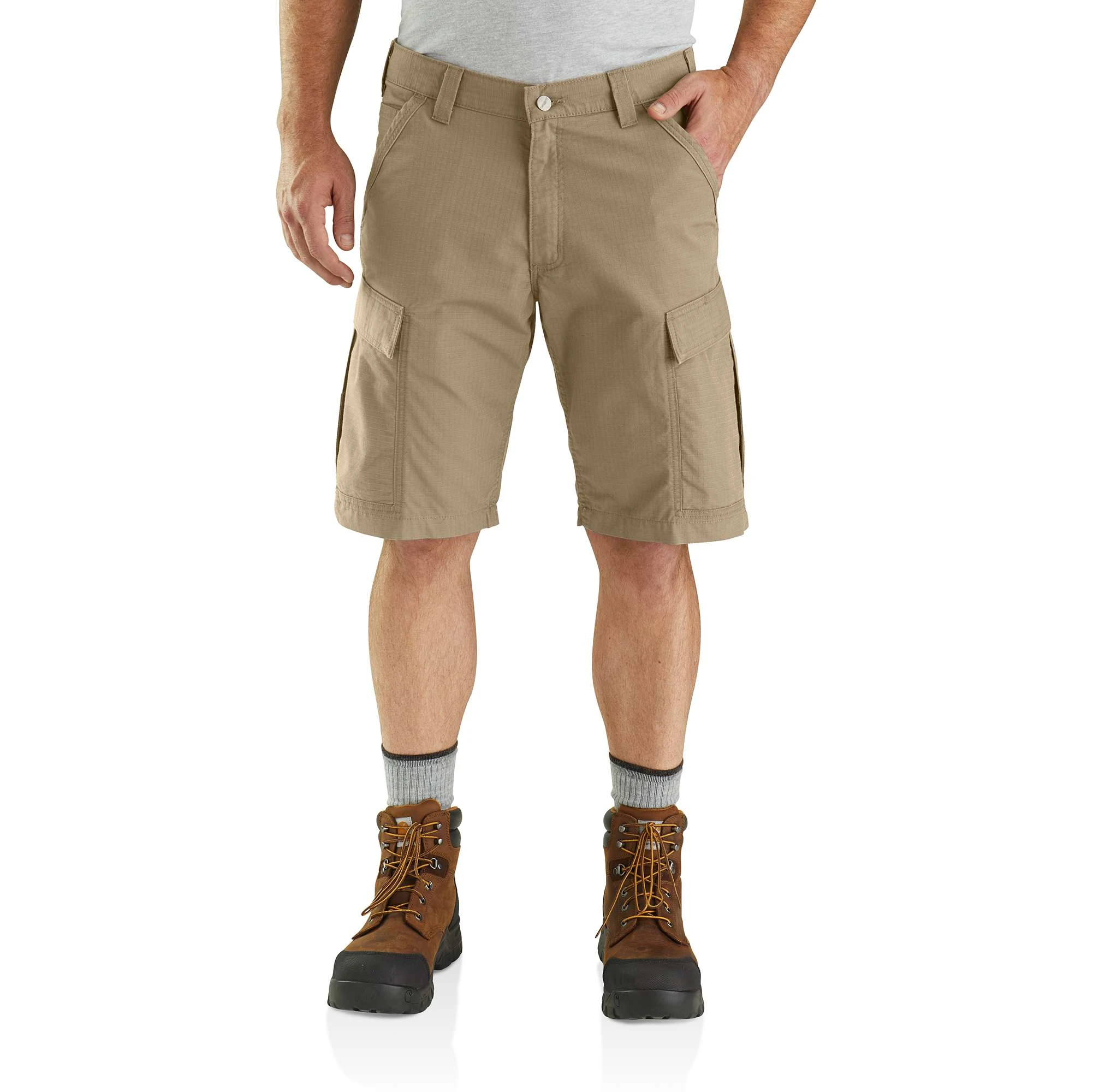 Men's Force Relaxed Fit Ripstop Cargo Work Short - Dark Khaki - W32