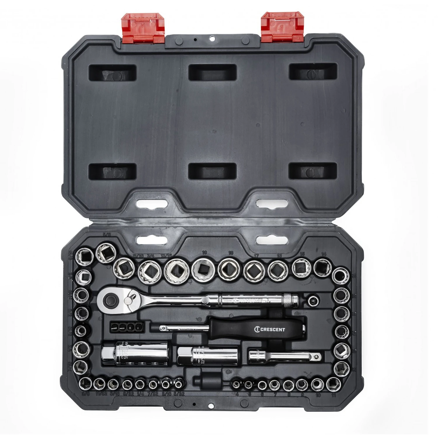 1/4 And 3/8 In. Drive Metric And Sae 6 And 12 Point Socket Wrench Set 50 Piece