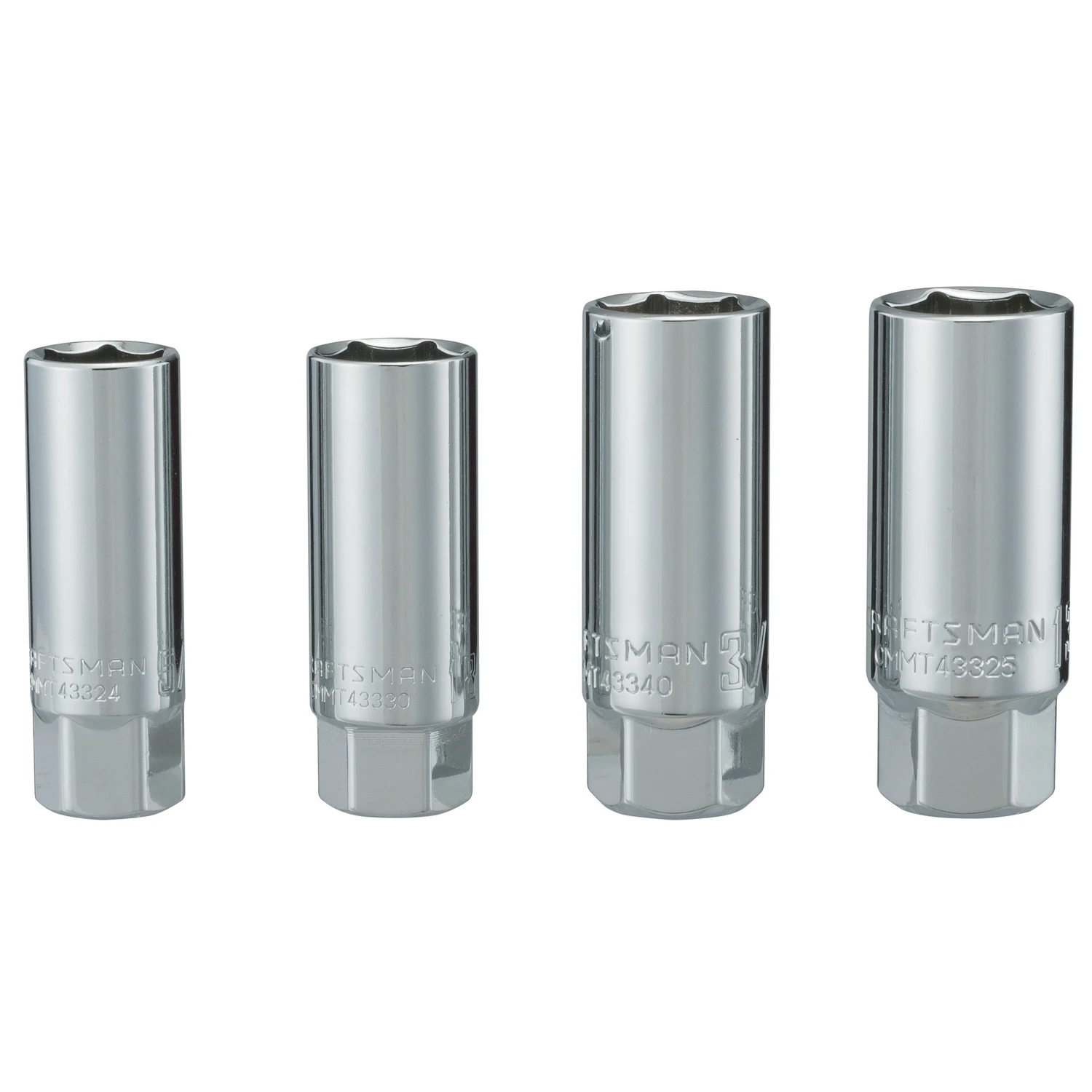 3/8 Inch Drive Metric And Sae 6 Point Standard Spark Plug Socket Set 4 Piece